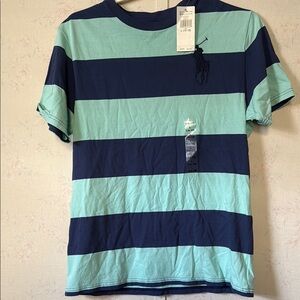 Polo by Ralph Lauren Kids Blue and Green Striped Tee